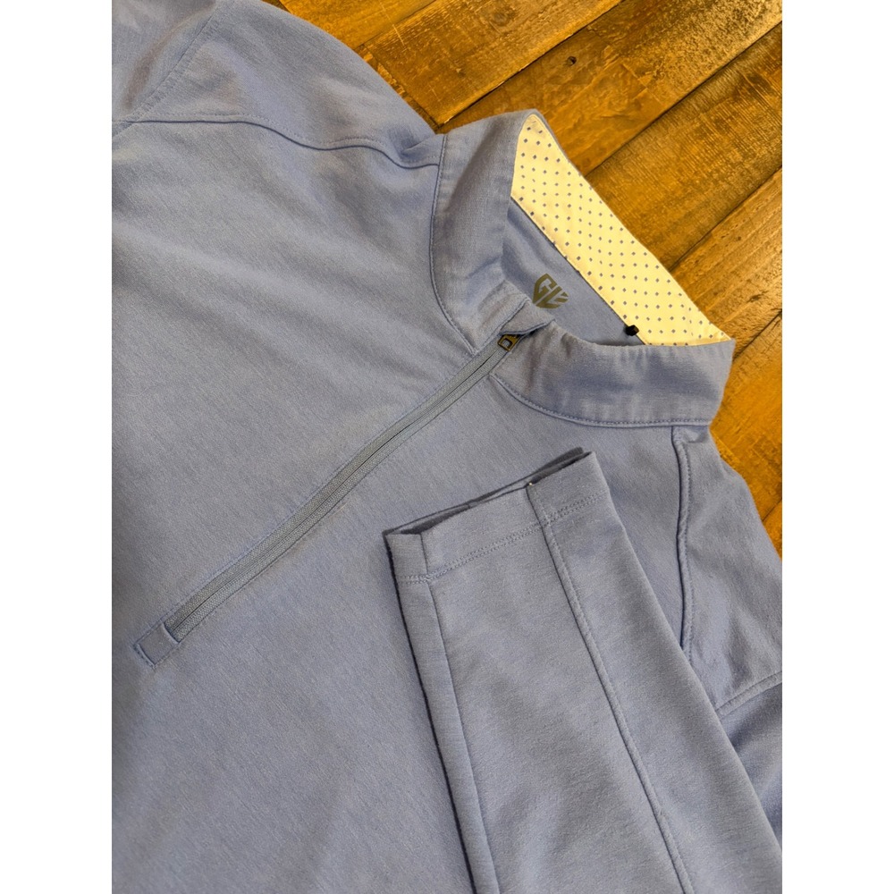 Graham Luxe Mens 2XL Periwinkle Blue Quarter Zip Pullover Performance Sweatshirt - Picture 2 of 12